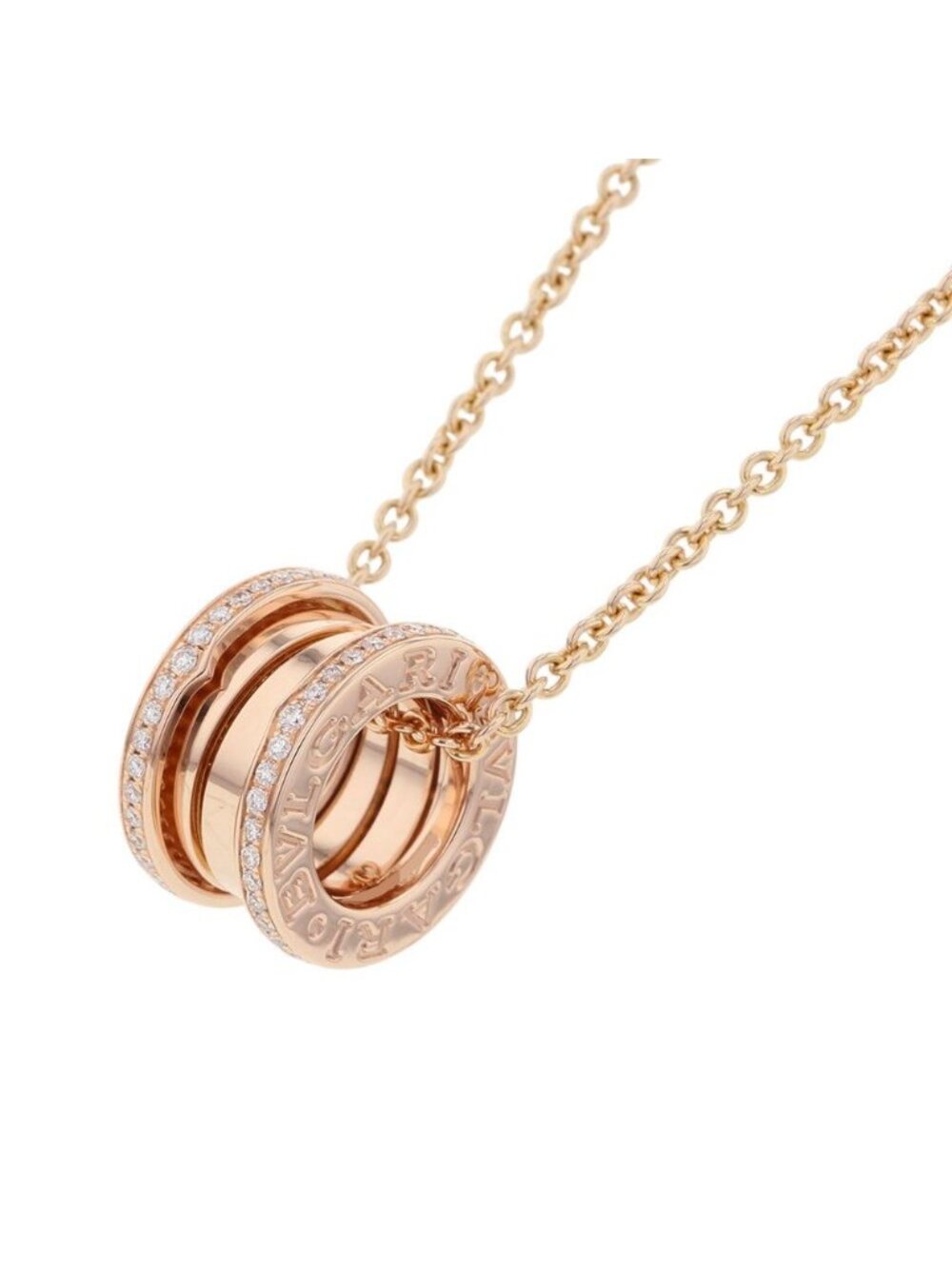 Bvlgari Necklace Diamond Total 18k Pink Gold Pendant